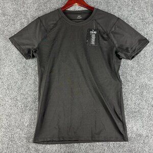 Niksa Shirt Mens Medium Black Stretch Short Sleeve Tee Crew NEW